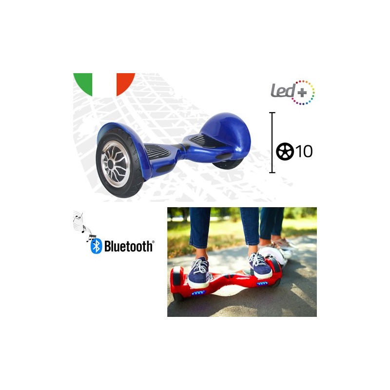 Hoverboard ruote 10 pollici scooter overboard elettrico 350W altoparlanti blu