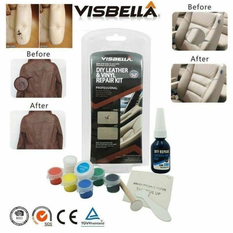 Kit riparazione fai da te ripara pelle sedili auto divani cambio cuffie vinile con colorazione
