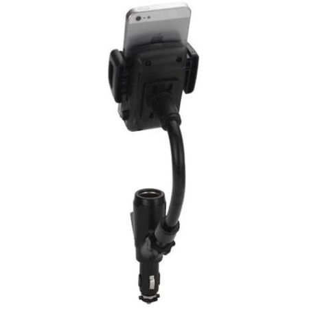 Supporto cellulare smartphone con porta accendisigari e porta USB 2.1A universal