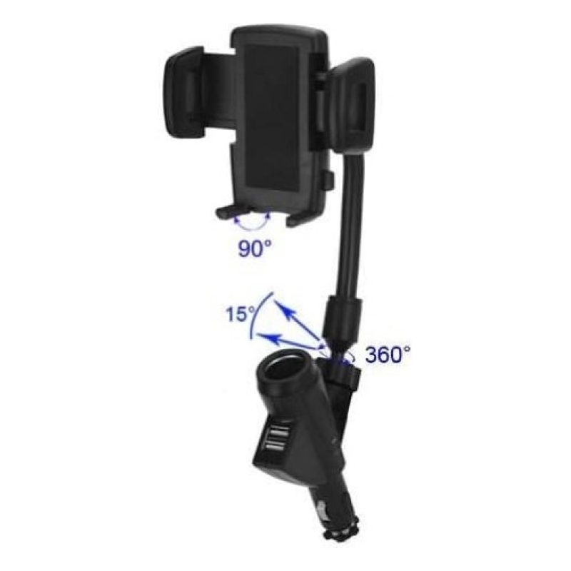 Tagoow Supporto cellulare smartphone con porta accendisigari e port...