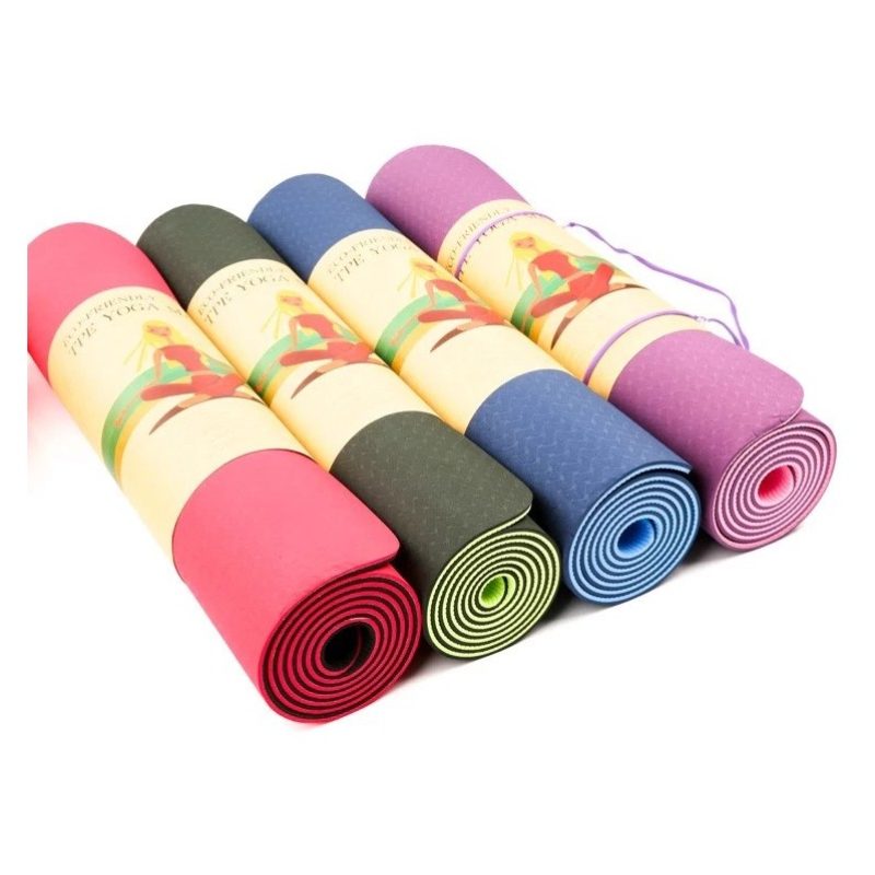 Generico Tappetini in TPE per yoga 61x175 Cm sport esercizi palestr...