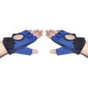 2 Guanti da ginnastica sport ciclismo blu palestra sollevamento pesi antiscivolo