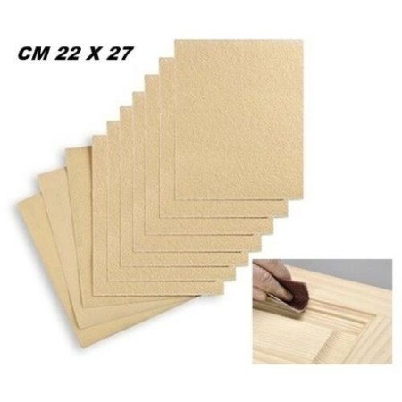 5x Fogli di carta vetrata 120gr grana per legno 22x27Cm carta abrasiva bricolage
