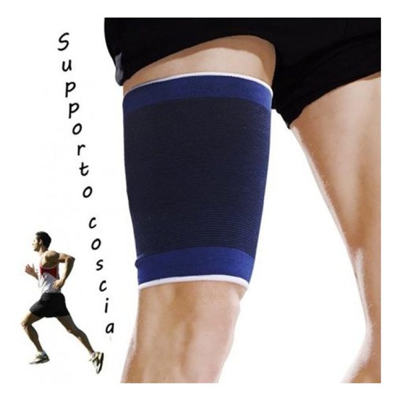 DOBO 2x Fascia elastica per coscia protezione tutore scaldamuscoli ...