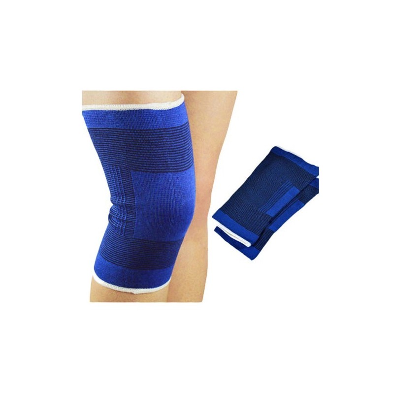 2x Fascia elastica per ginocchio ginocchiera tutore sport menisco blu infortuni