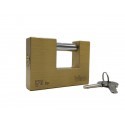 Lucchetto in ottone massiccio antiscasso catenaccio cancello 70 x 55 mm 2 chiavi