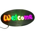 Insegna luminosa pubblicitaria a LED logo WELCOME barre multicolore colorato