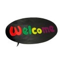 Insegna luminosa pubblicitaria a LED logo WELCOME barre multicolore colorato