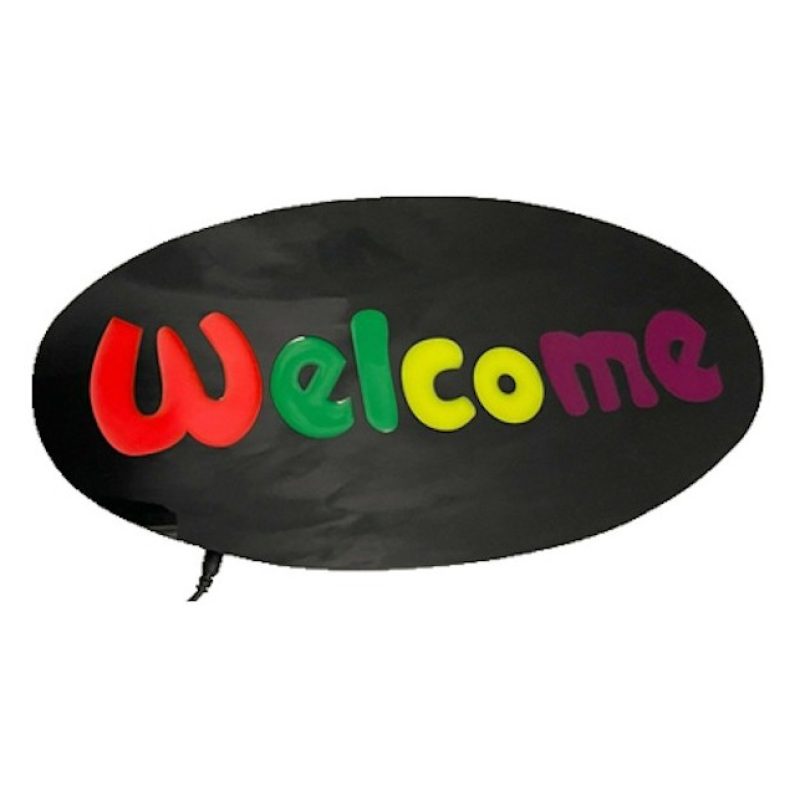 Generico Insegna luminosa pubblicitaria a LED logo WELCOME barre mu...