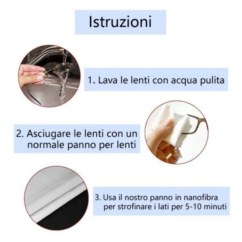 DOBO 4x Panno anti appannamento occhiali antiappannante micro fibra...