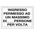 10x Cartello INGRESSO PERMESSO A PVC 20x30 cm negozio ufficio magazzino segna