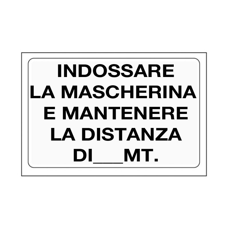 10x Cartello INDOSSARE LA MASCHERINA PVC 20x30 cm negozio ufficio magazzino 