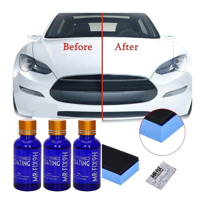3X Rivestimento idrorepellente Ceramico cera Auto moto Lucidante Antigraffio ant