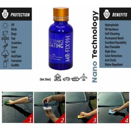 3X Rivestimento idrorepellente Ceramico cera Auto moto Lucidante Antigraffio ant