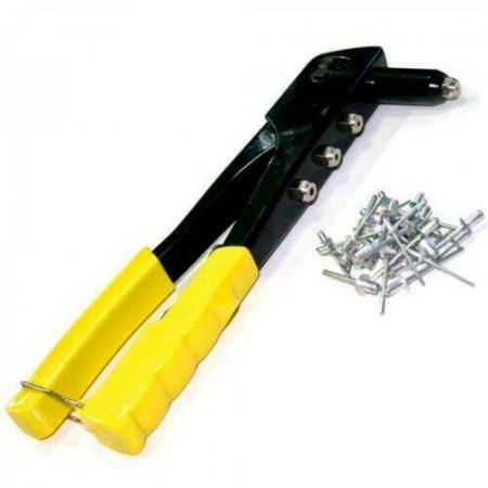 Rivettatrice con rivetti in acciao varie misure 4 testine intercambiali chiave