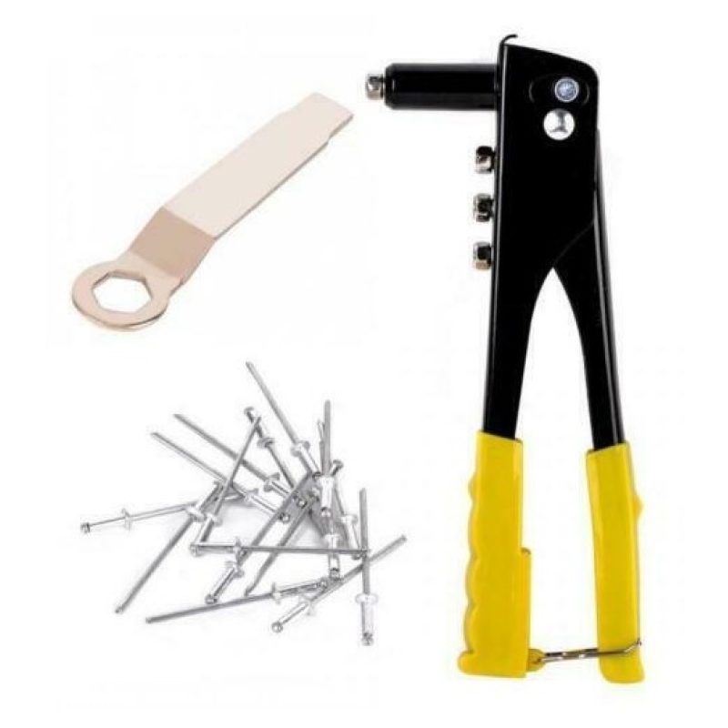 Iron Rivettatrice con rivetti in acciao varie misure 4 testine inte...