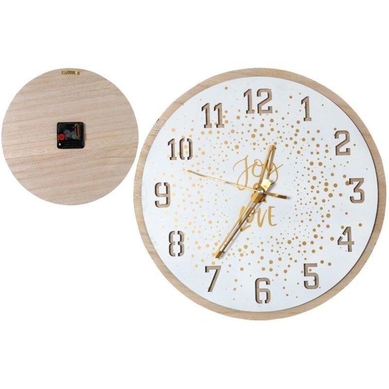 DOBO Orologio da parete Tondo in legno quarzo 30cm Joy e Love color...