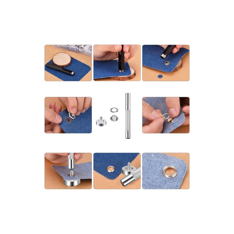 DOBO Set occhielli con asola per perforatura rondelle strumento ins...