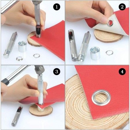 Set occhielli con punzone per perforatura rondelle strumento installazione kit