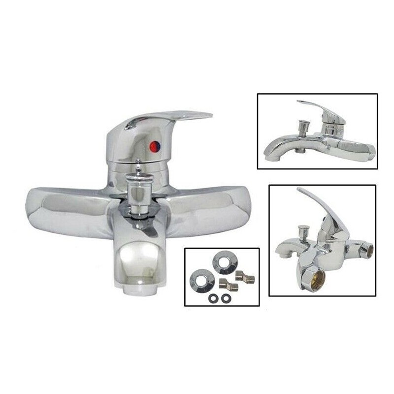 Rubinetto miscelatore monocomando per vasca vasche ottone cromato kit montaggio