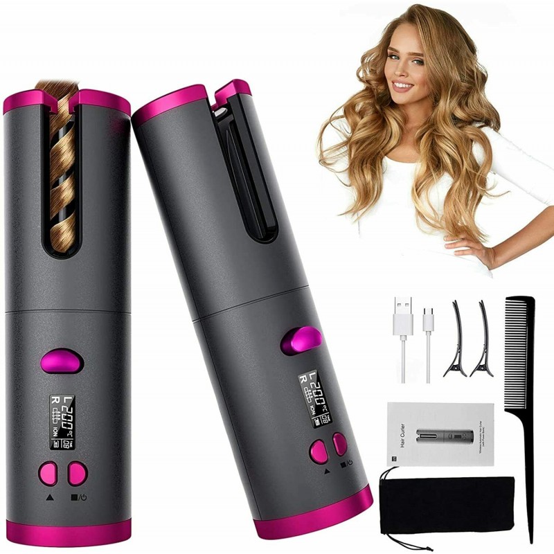 Arricciacapelli automatico boccoli ricci onde acconciatura wireless ricaricabile