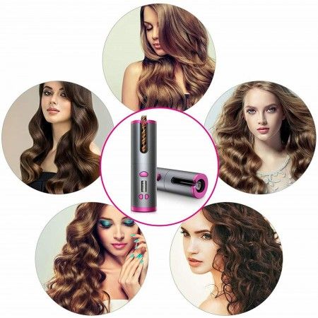 Arricciacapelli automatico boccoli ricci onde acconciatura wireless ricaricabile
