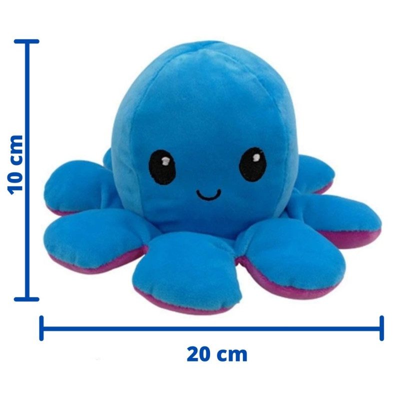 Generico Peluche reversibile arrabbiato felice bicolore cambia umor...