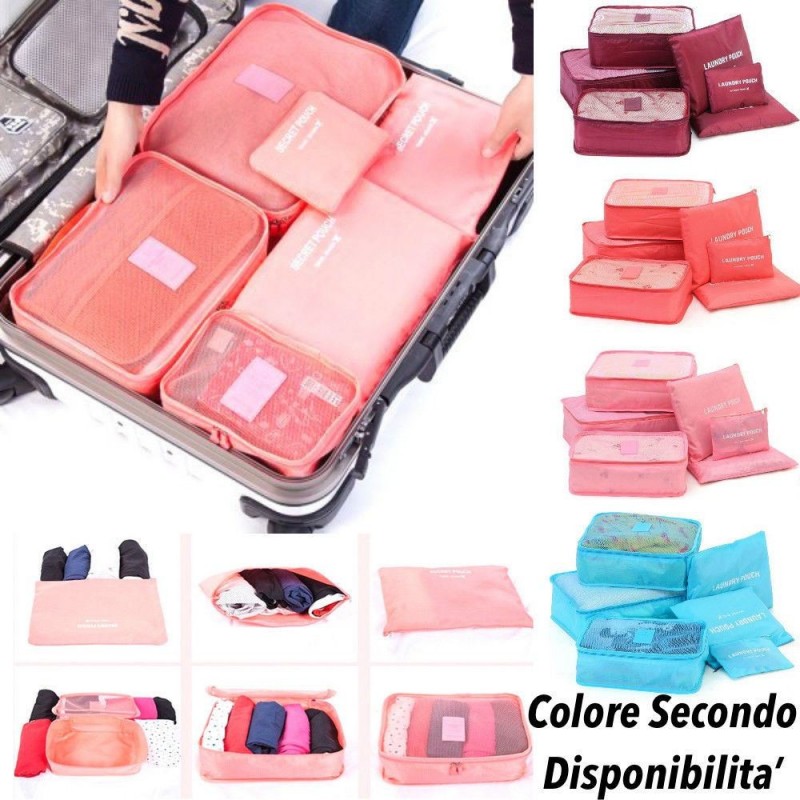 Organizzatore Organizer valigia bagagli borsa sacchetti trolley set da 6 pezzi