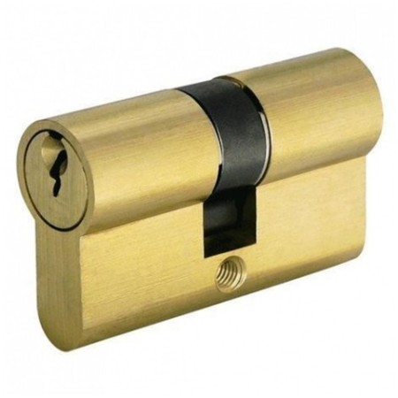 Serratura a cilindro 70 mm per porta con 2 chiavi senza pomello ottone lucido