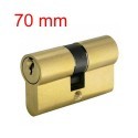 Serratura a cilindro 70 mm per porta con 2 chiavi senza pomello ottone lucido