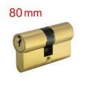Serratura a cilindro 80 mm per porta con 2 chiavi senza pomello ottone lucido
