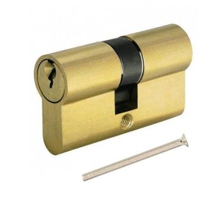Serratura a cilindro 80 mm per porta con 2 chiavi senza pomello ottone lucido