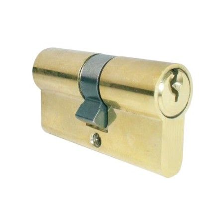Serratura a cilindro 80 mm per porta con 2 chiavi senza pomello ottone lucido