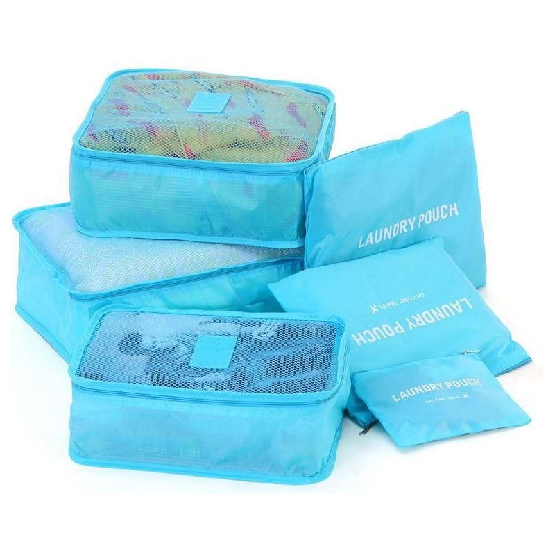 Set 7 Sacchetti Organizer Da Viaggio Navaris - Per Valigia, Blu