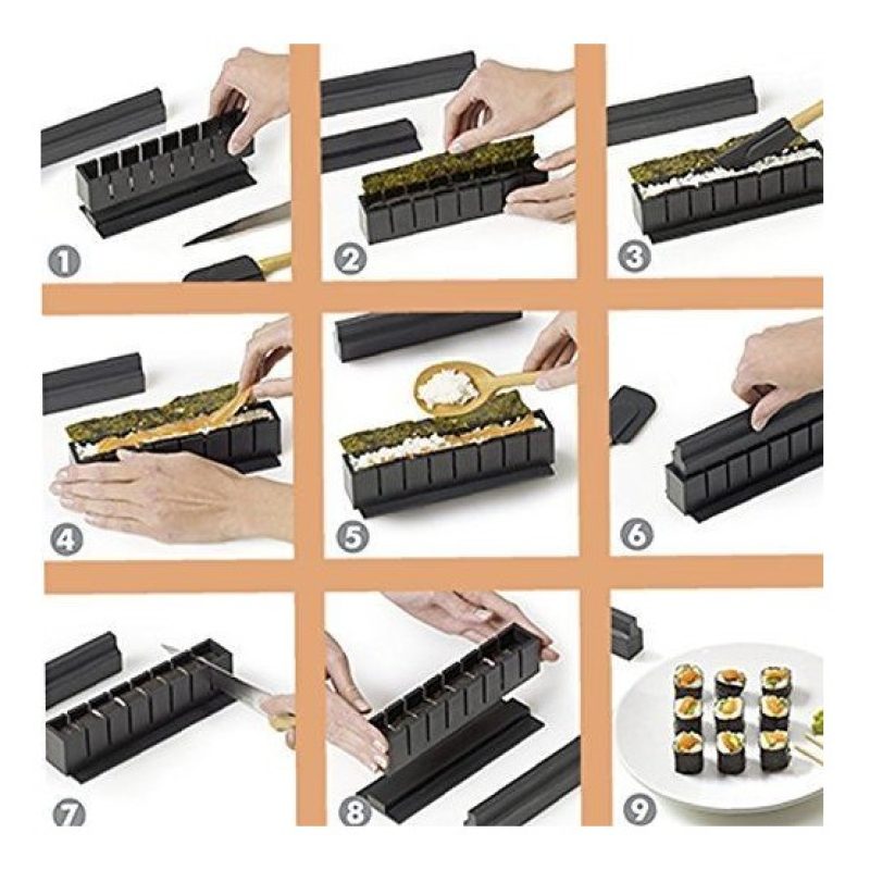 Kit sushi 11 pz onigiri riso pesce forma giappone coltello stampo giapponese