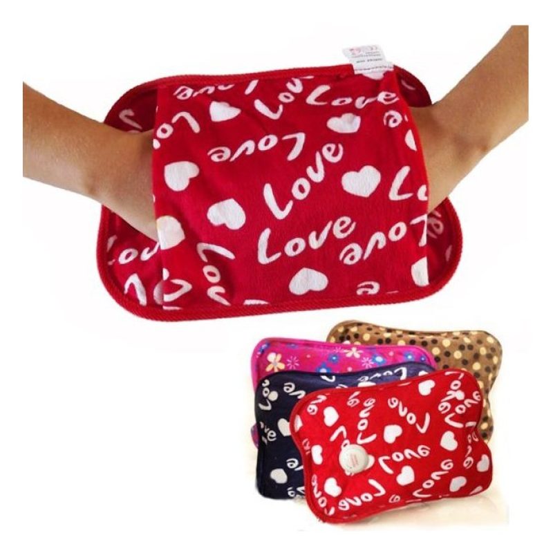2 x Borsa acqua calda elettrica scalda mani piedi letto in velluto lunga durata