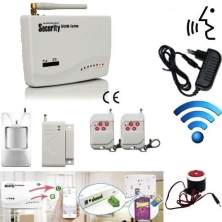 Antifurto allarme casa GSM wireless senza fili fino kit fino a 5 sensori