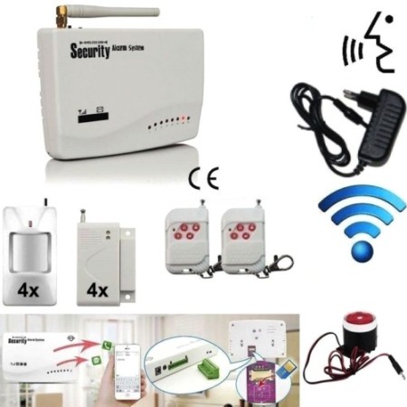 Antifurto allarme casa GSM wireless senza fili fino kit fino a 5 sensori