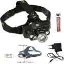 Torcia frontale da testa LED ricaricabile pesca caccia zoom cree t6 batteria