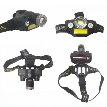 Torcia frontale da testa LED ricaricabile pesca caccia zoom cree t6 batteria