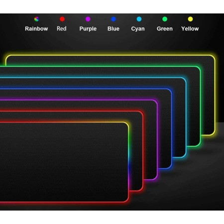 Tappetino mouse tappeto XXL RGB mousepad 800 300 mm led cambio colore gaming