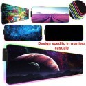 Tappetino mouse tappeto XXL RGB mousepad 800 300 mm led trama design casuale