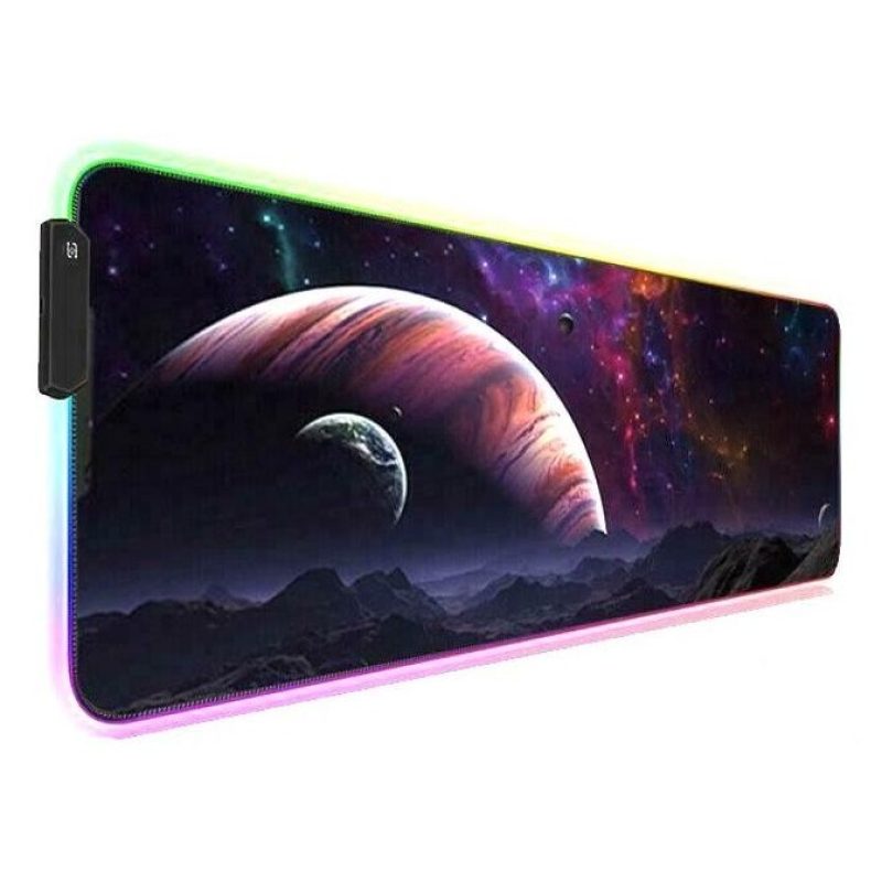 Tagoow Tappetino mouse tappeto XXL RGB mousepad 800 300 mm led tram...