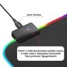 Tagoow Tappetino mouse tappeto XXL RGB mousepad 800 300 mm led tram...