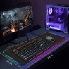 Tagoow Tappetino mouse tappeto XXL RGB mousepad 800 300 mm led tram...
