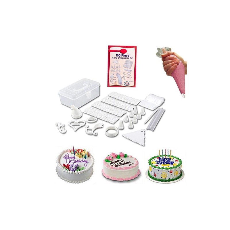 Kit 100Pz decorazione torte dolci pasticceria set decorazioni stampi sac a poche