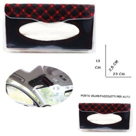 Porta veline fazzoletti da auto nero organizer accessori per auto salva spazio