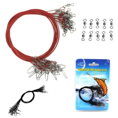10x Connettori da pesca girevoli e resistenti alla trazione sistema rotante