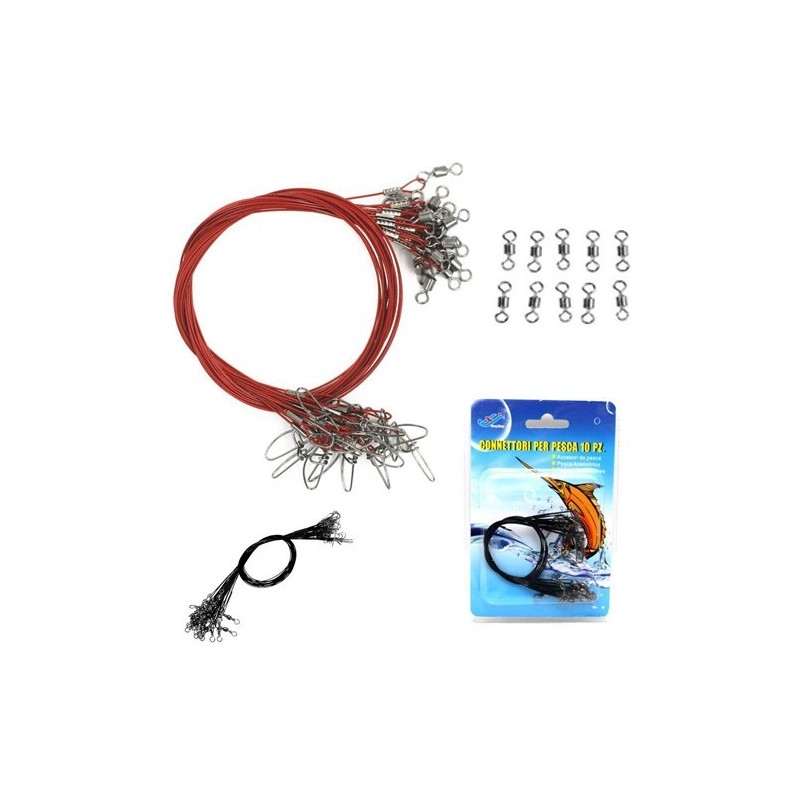 10x Connettori da pesca girevoli e resistenti alla trazione sistema rotante