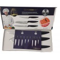 Set 3 coltelli professionali manico antiscivolo finitura elegante chef sfiletta
